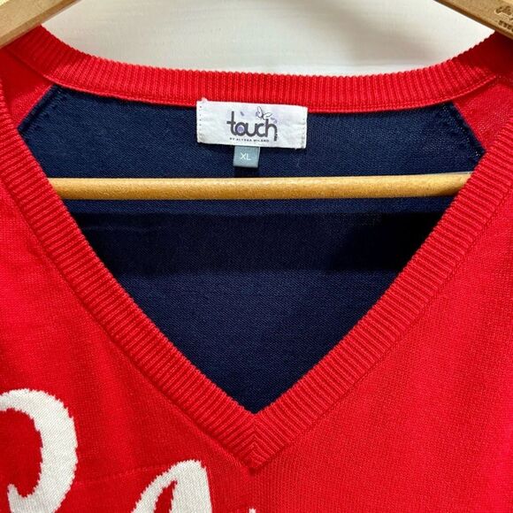Boston Red Sox Womens V Neck Sweater Touch by Alyssa Milano MLB Size Extra Large - Picture 11 of 13